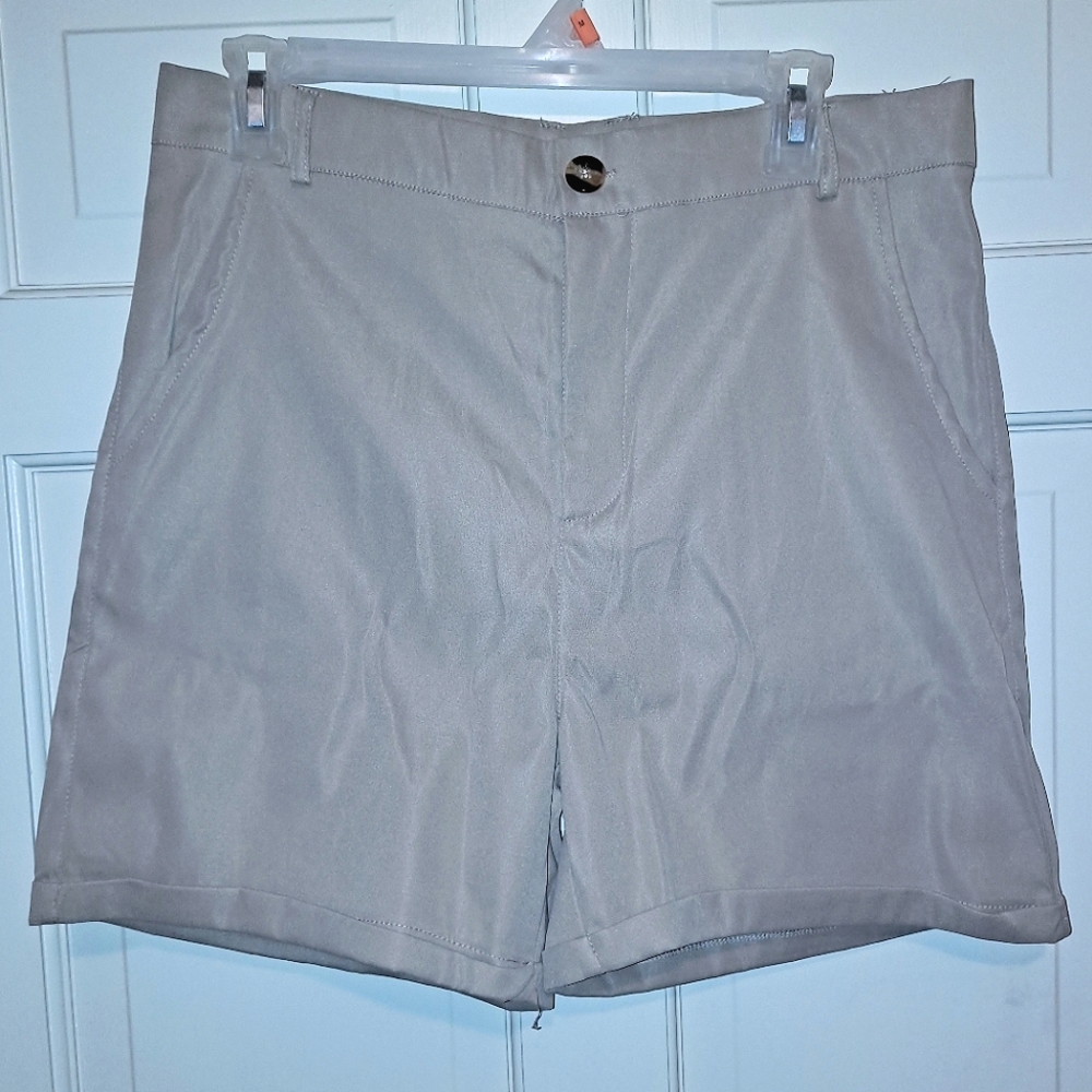 Mens khaki shorts size small formal casual Chino golf shorts